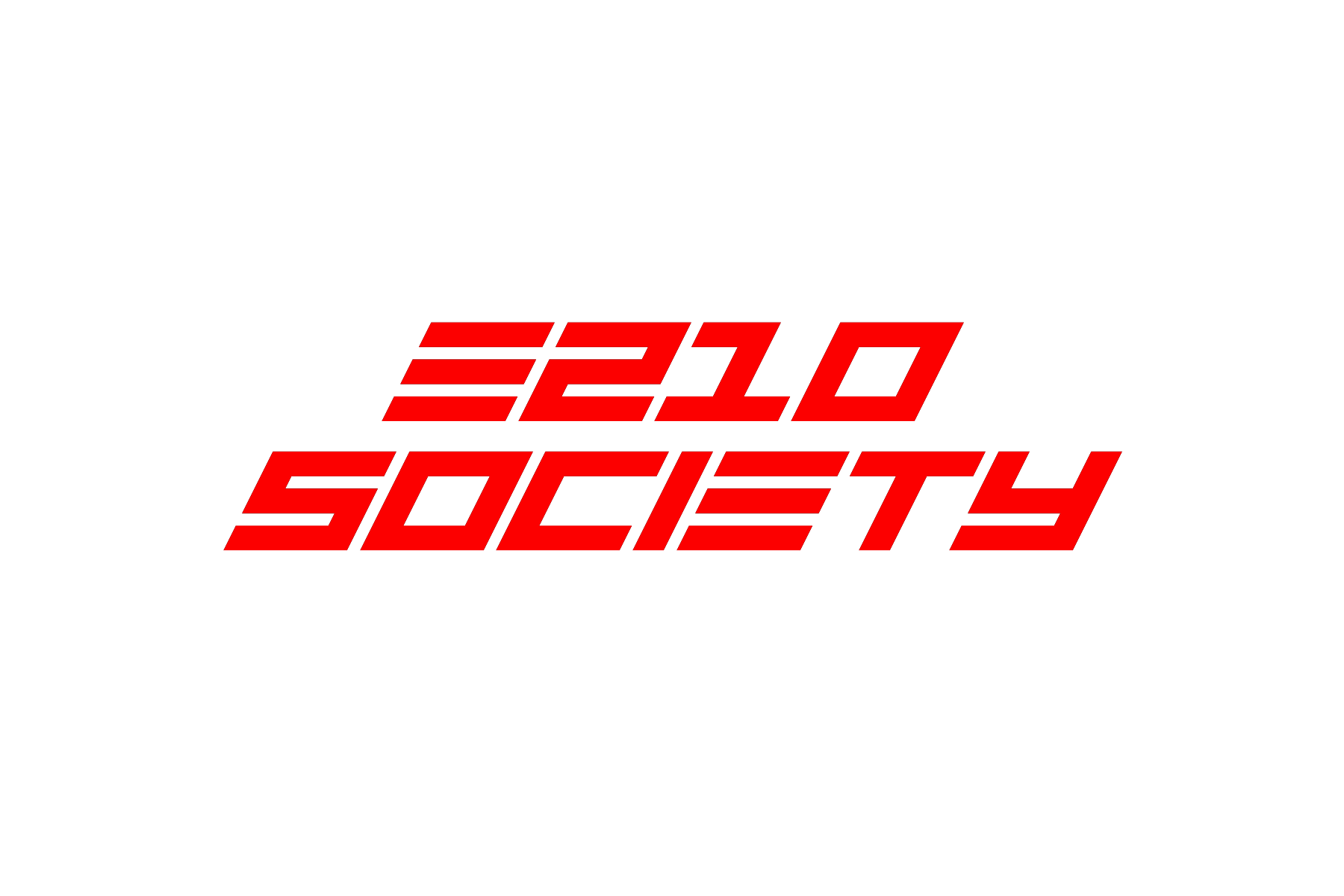 E210 Society Futuristic Script Decal