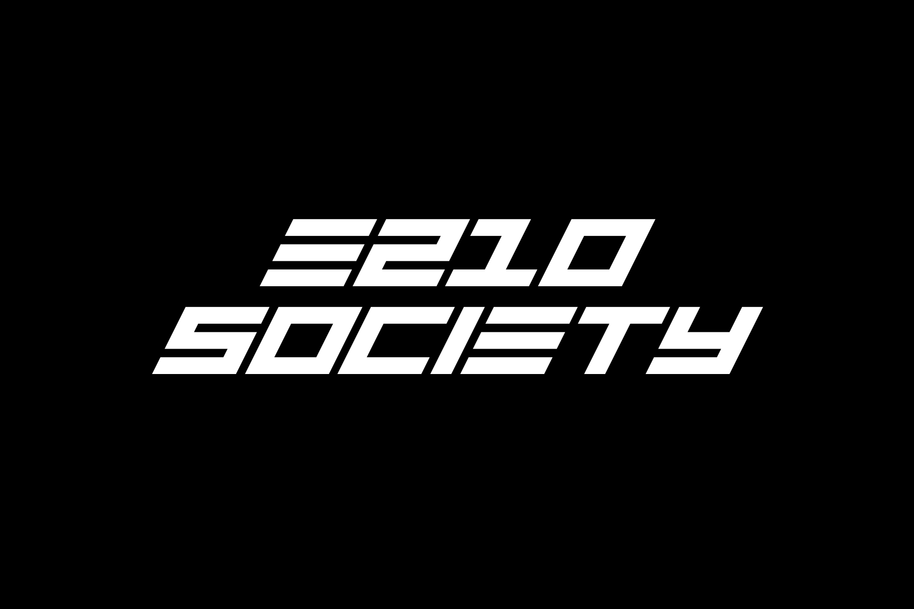 E210 Society Futuristic Script Decal